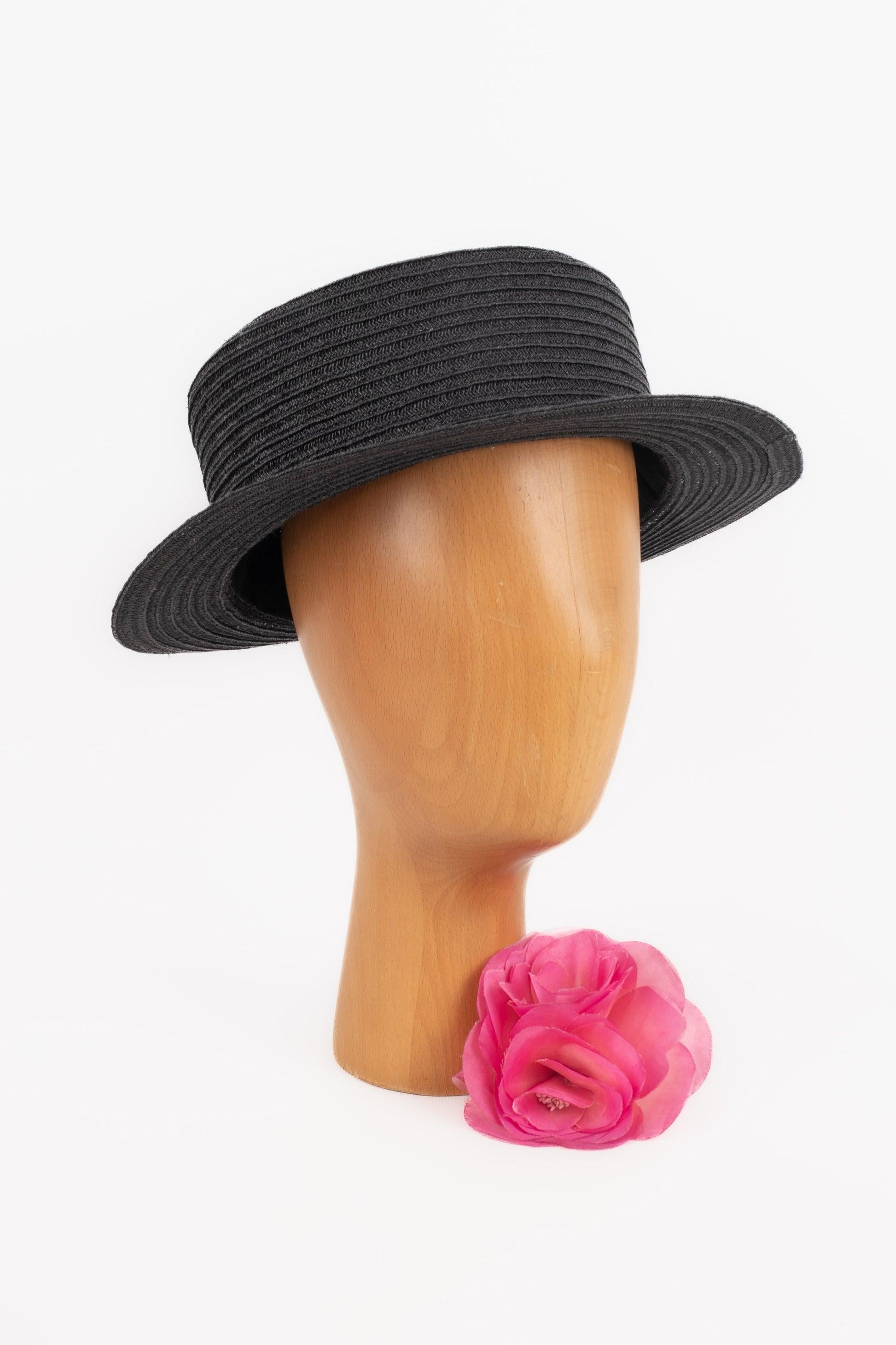 Cappello di paglia nero in vendita 2
