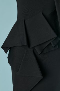 Black stretch cocktail dress with ruffle ALEXANDRE VAUTHIER