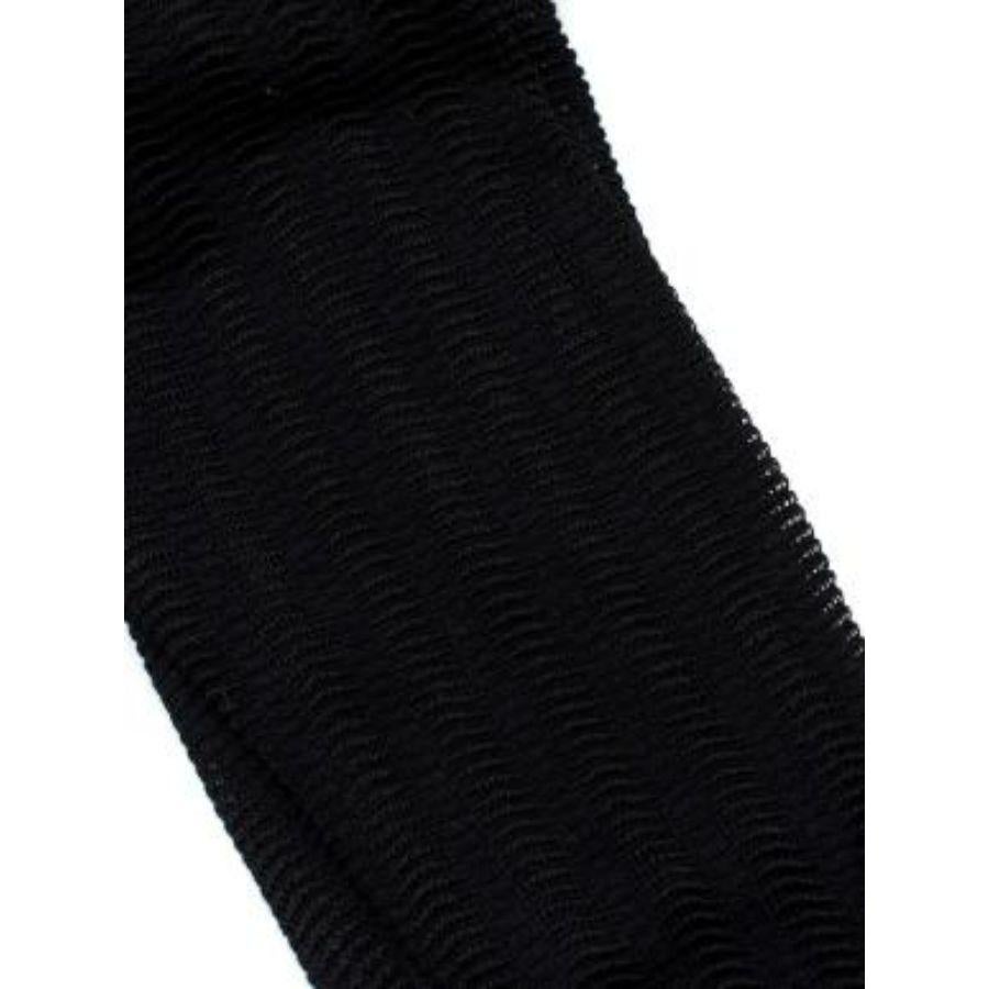 Women's Black Stretch Knit Wave Stirrup Leggings