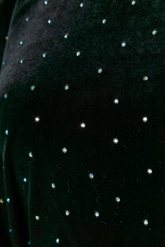 Vestido de cóctel negro de terciopelo elástico con pedrería ALEXANDRE VAUTHIER