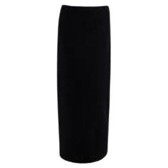 Black stretch-wool maxi skirt For Sale