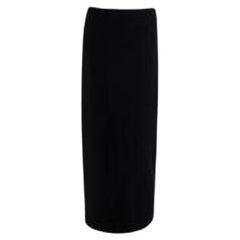 Black stretch-wool maxi skirt