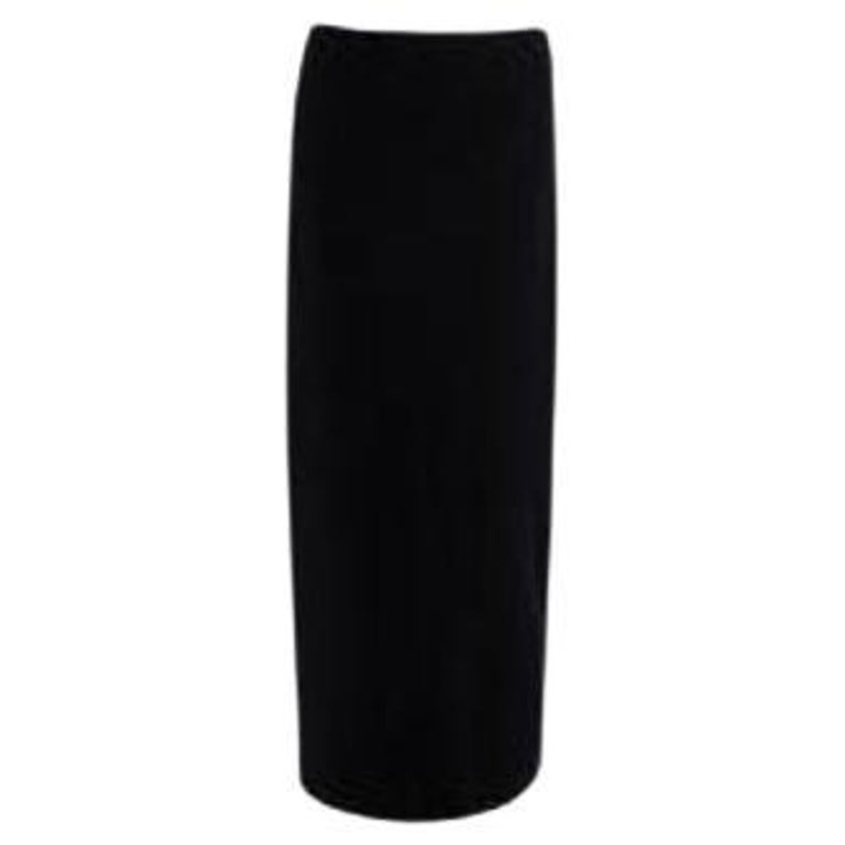 Black stretchwool maxi skirt For Sale at 1stDibs
