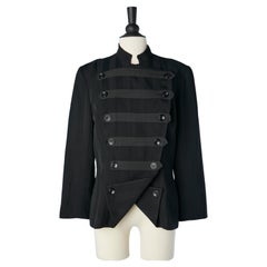 Black striped officier double-breasted wool jacket Chantal Thomass 
