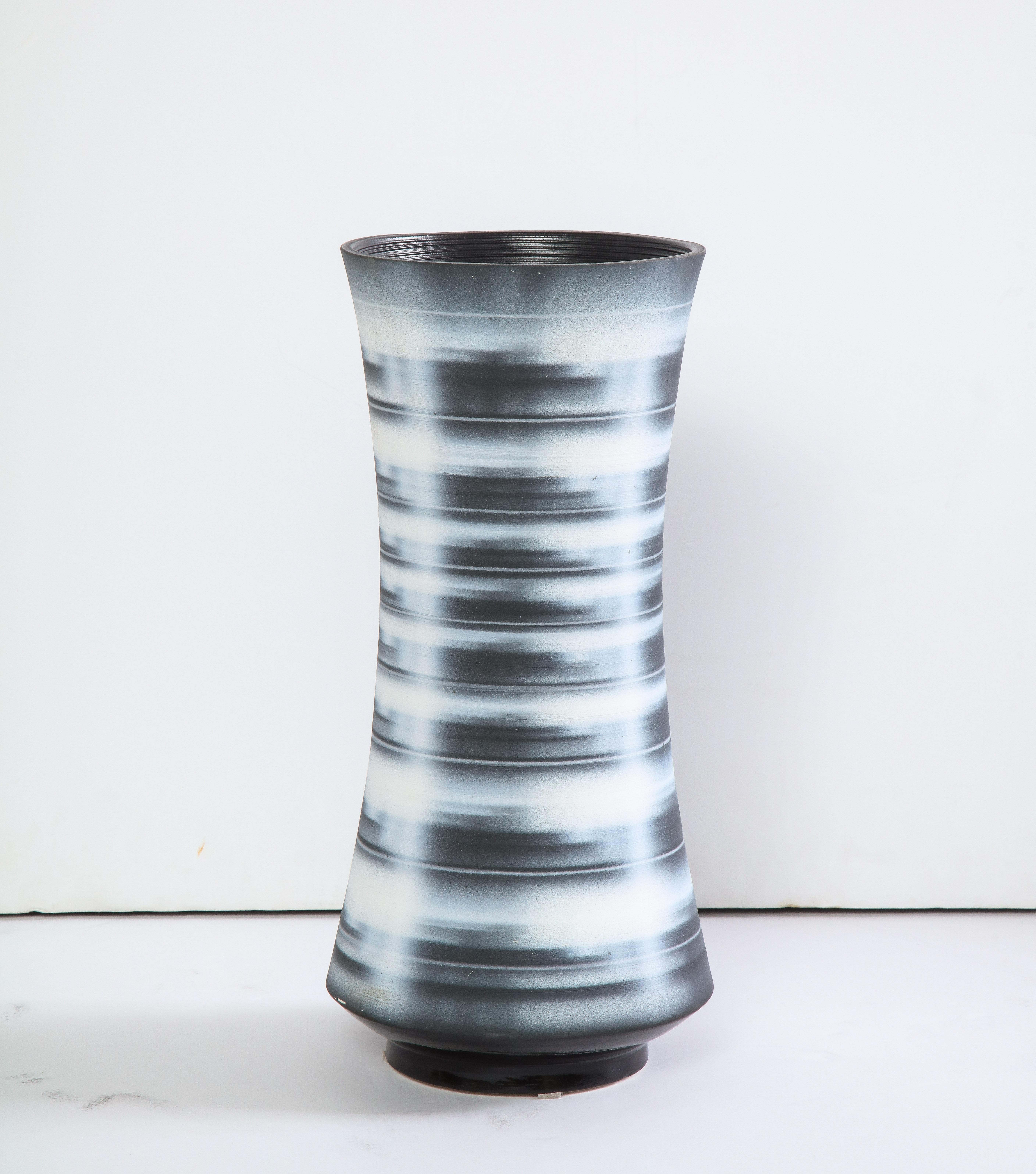 Modern Black Striped Vessel 'Tall'