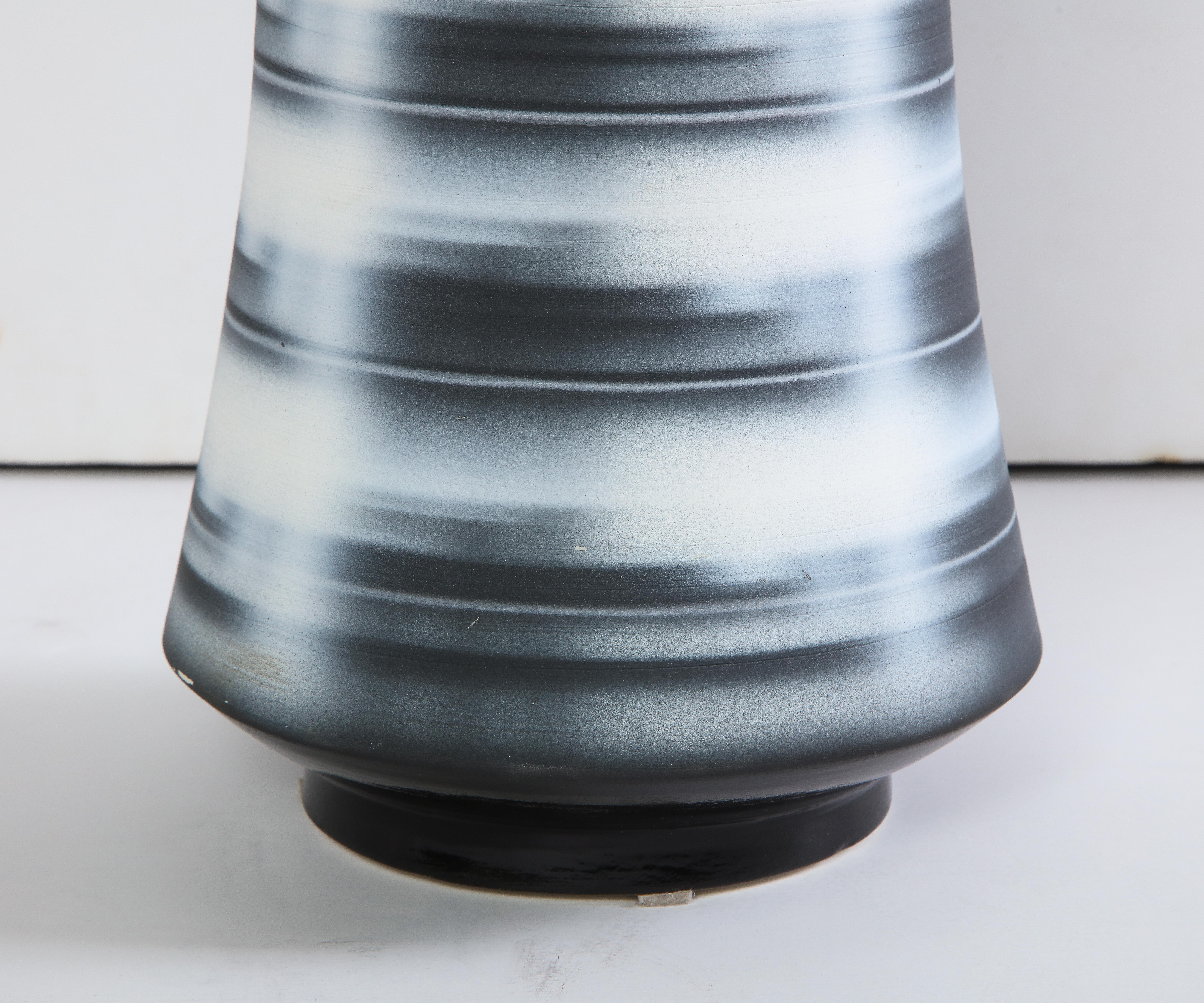 Contemporary Black Striped Vessel 'Tall'