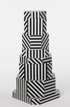Cajas Zigurat de rayas negras by Oeuffice