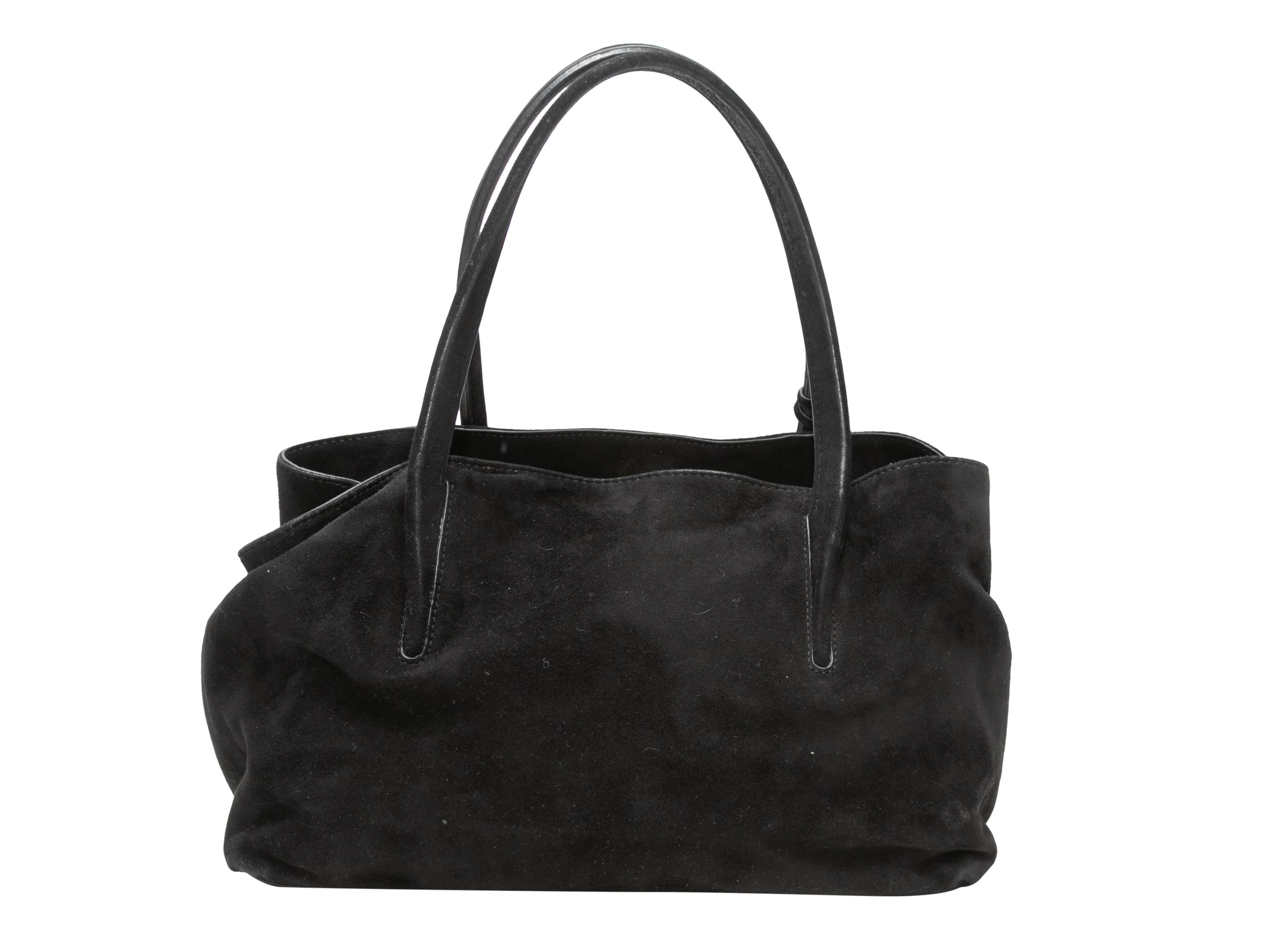 Black Stuart Weitzman Suede Shoulder Bag In Good Condition In New York, NY