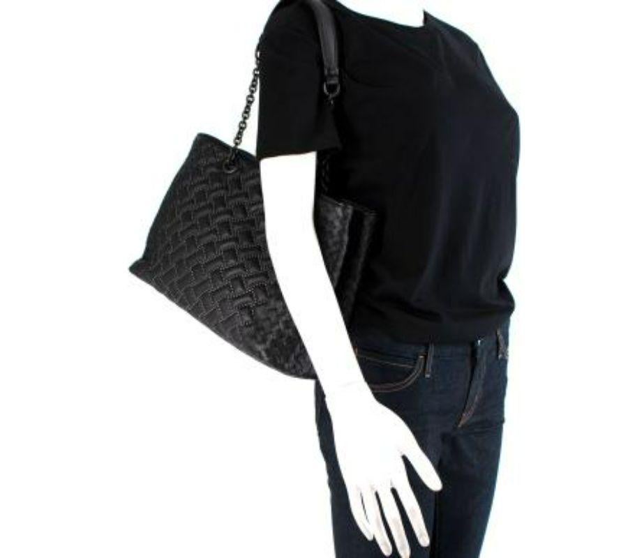 Black studded & Intrecciato leather tote bag For Sale 2