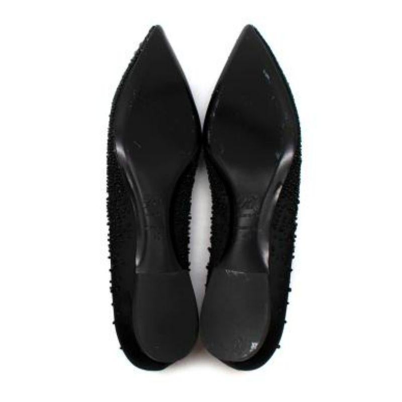 Black studded point toe flat pumps For Sale 1