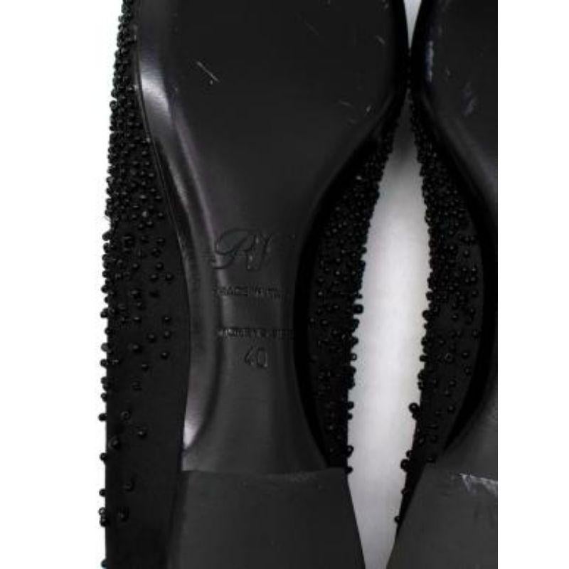 Black studded point toe flat pumps For Sale 3