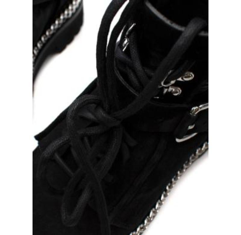 Black Suede Chain Trim Boots For Sale 3