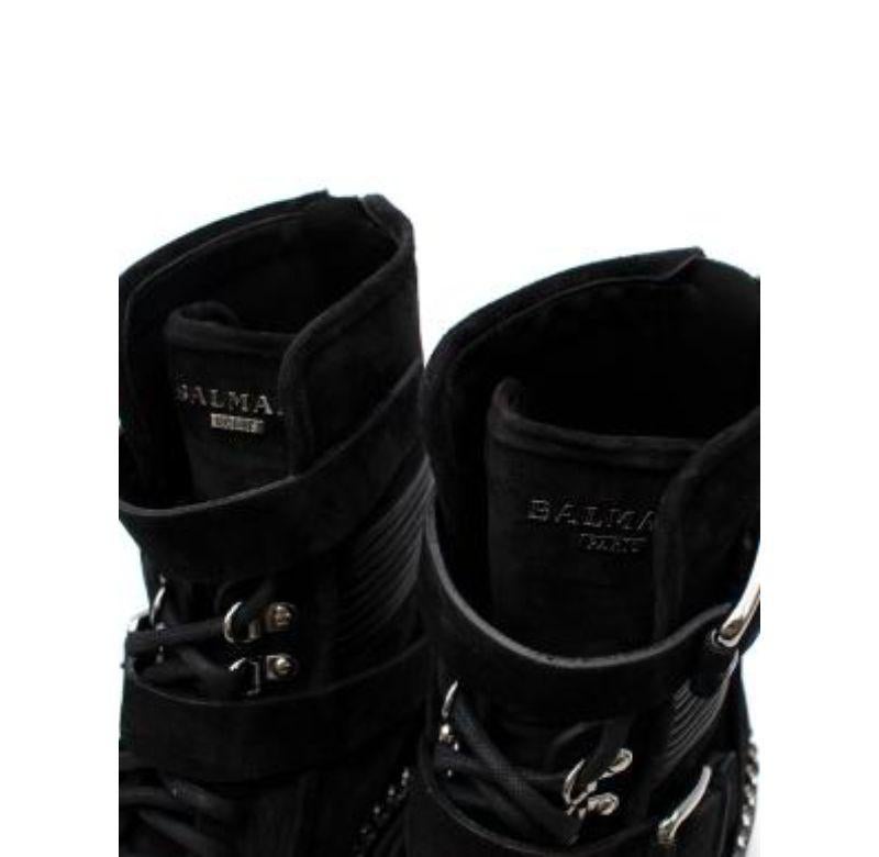 Black Suede Chain Trim Boots For Sale 4
