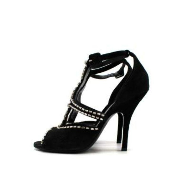 Crystal Embellished Suede Sandal - 37 EU main image 1
