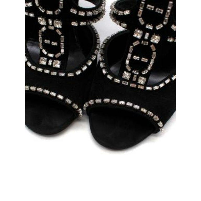 Crystal Embellished Suede Sandal - 37 EU