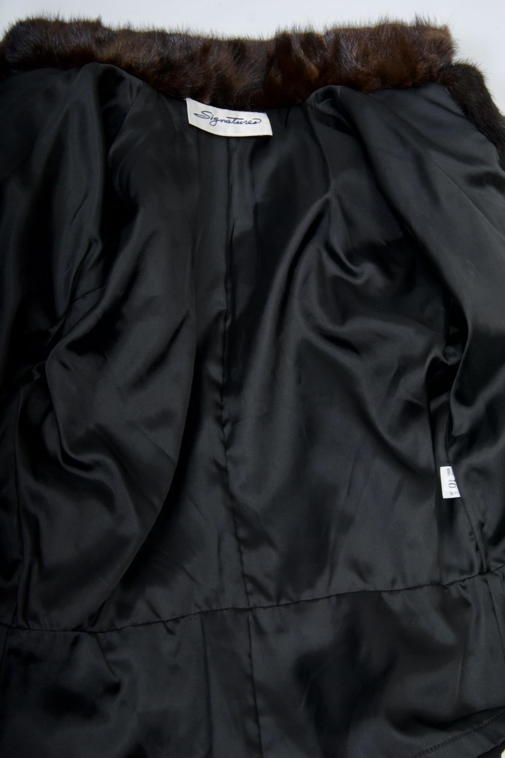Black Suede Jacket with Mink Trim For Sale 4