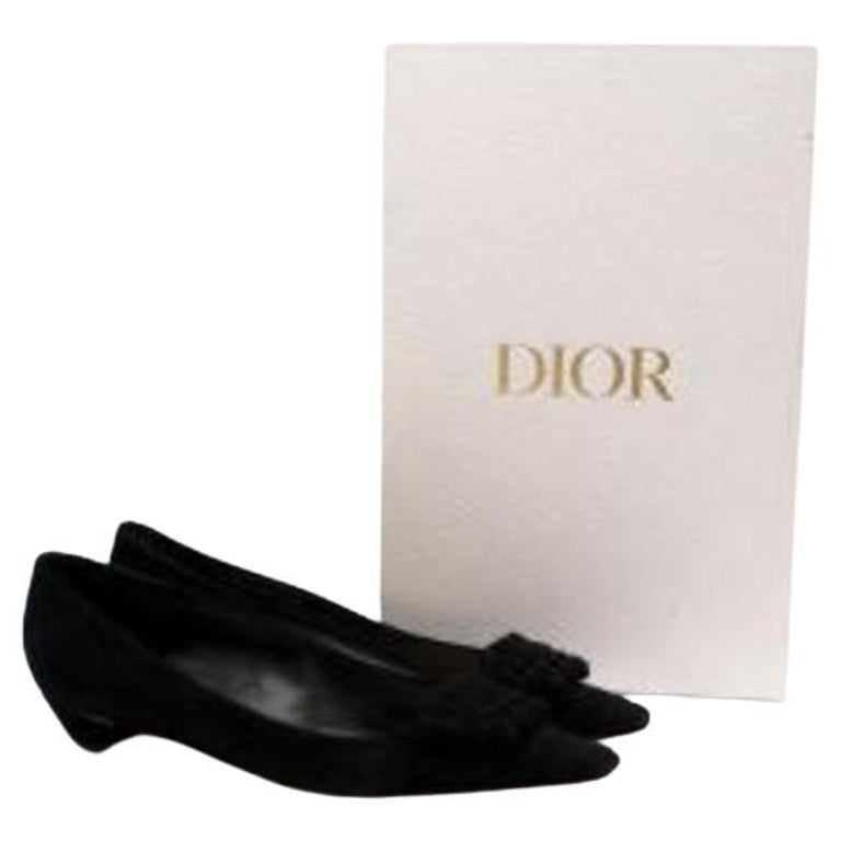 DIOR 26S KITTEN HEEL SANDALS 85MM IN BLACK CALFSKIN BOW STUDDED