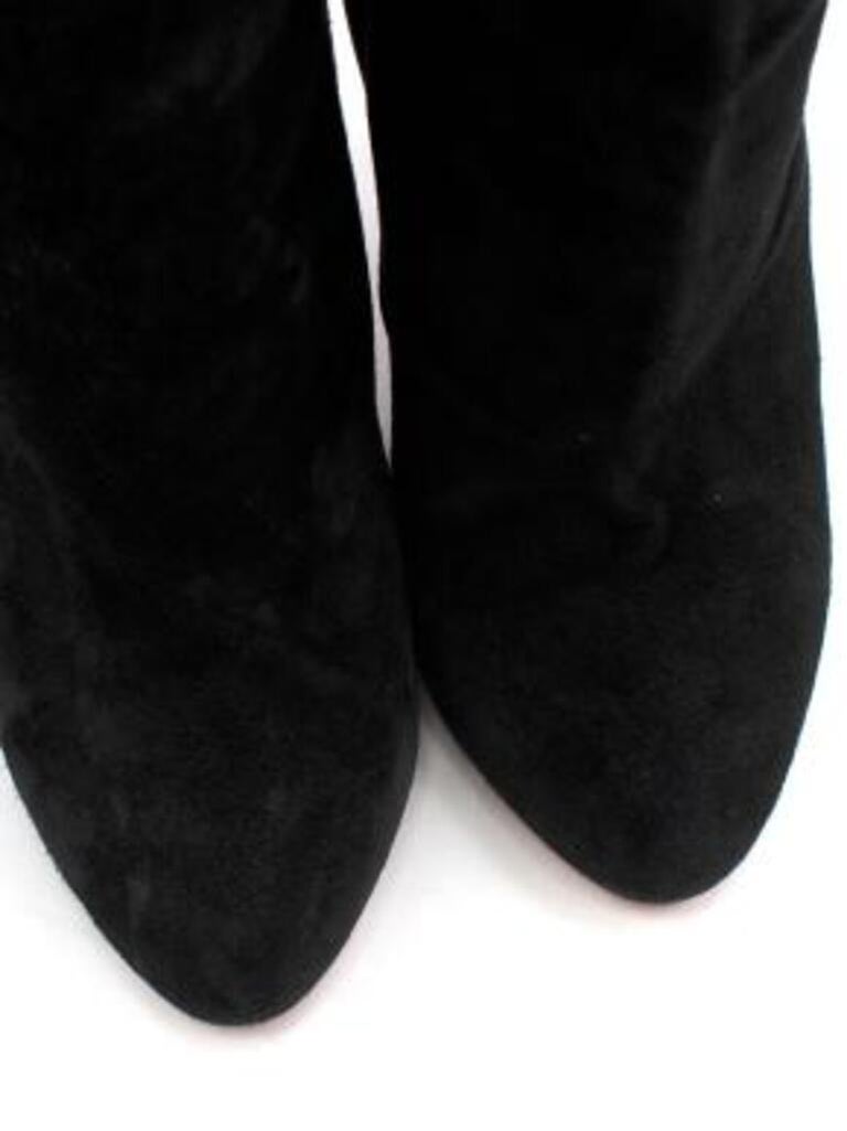 heeled suede knee high boots
