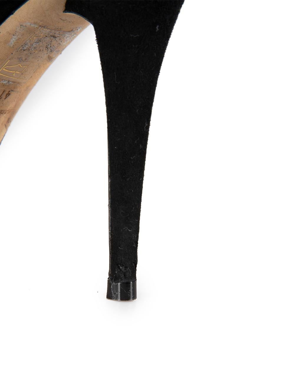Black Suede Knee High Stiletto Heeled Boots Size IT 41 2