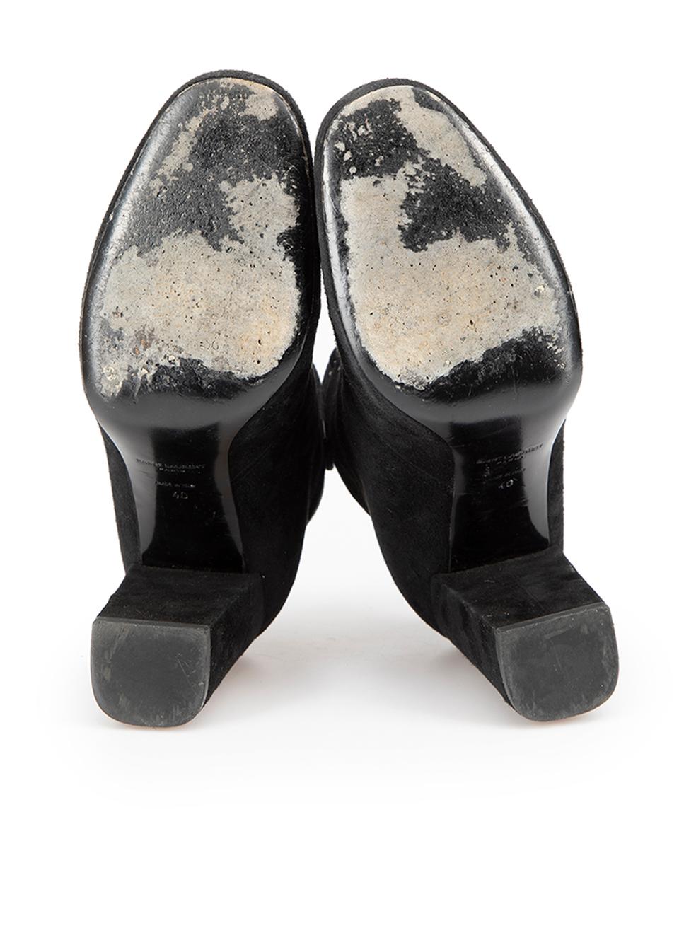 Saint Laurent Black Suede Lace-Up Boots Size IT 40 For Sale 2