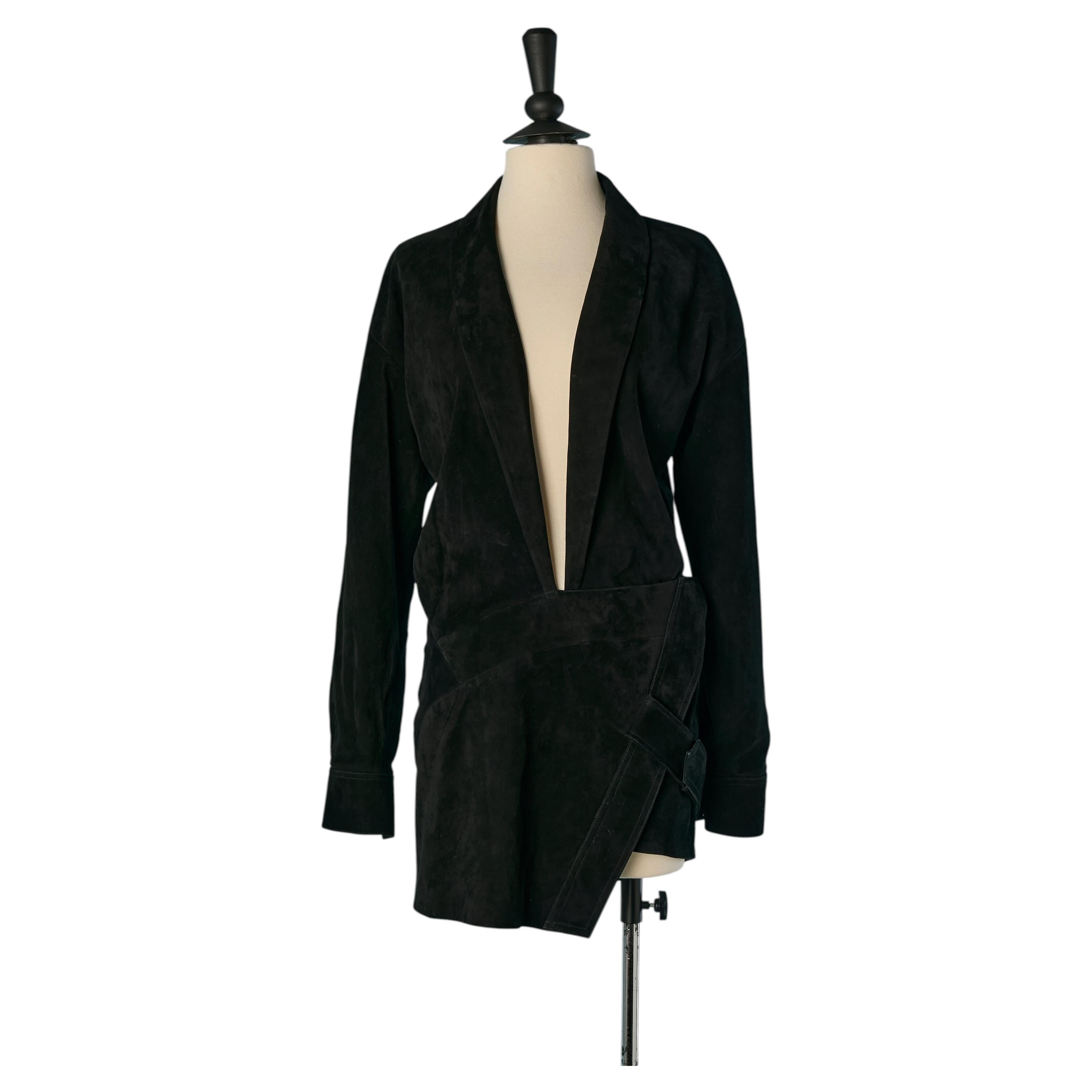 Schwarzes Minikleid aus Wildleder ALEXANDRE VAUTHIER