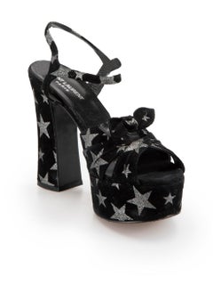 Sandales Candy en daim noir avec impression d'étoiles Taille IT 40