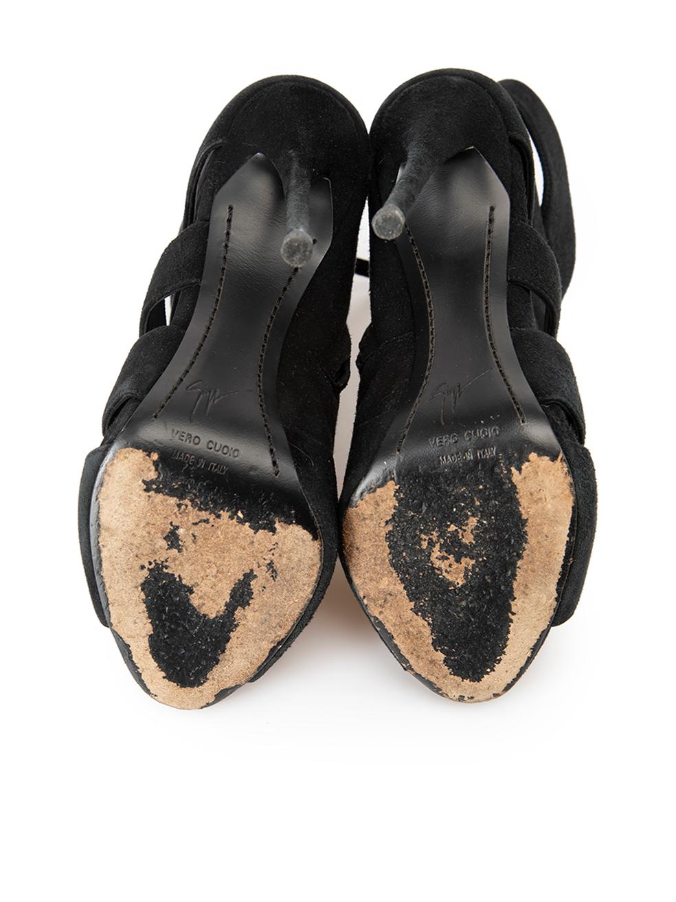 Women's Black Suede Strap Detail Stiletto Ankle Boots Size IT 36 For Sale