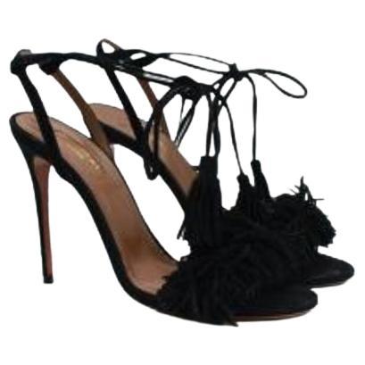 Black suede Wild Thing heeled sandals For Sale