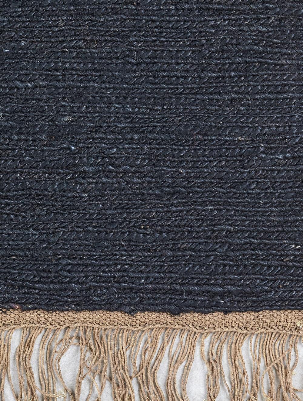 Post-Modern Black Sumace Carpet with Fringes by Massimo Copenhagen For Sale