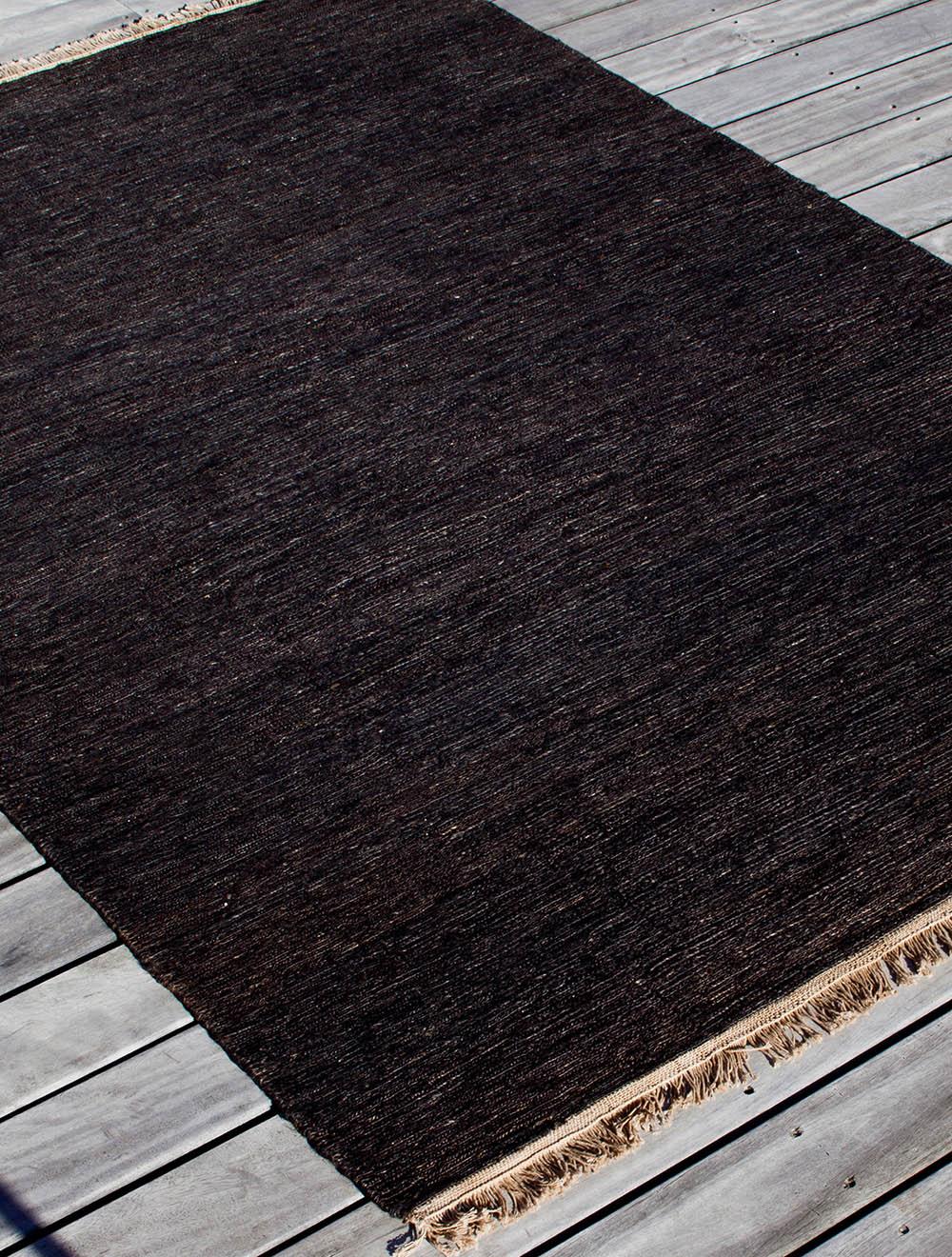 Danish Black Sumace Carpet with Fringes by Massimo Copenhagen For Sale