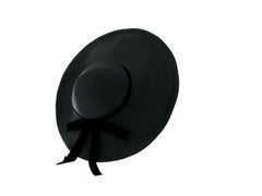 Black Summer Hat with Wide Brim Classic Straw