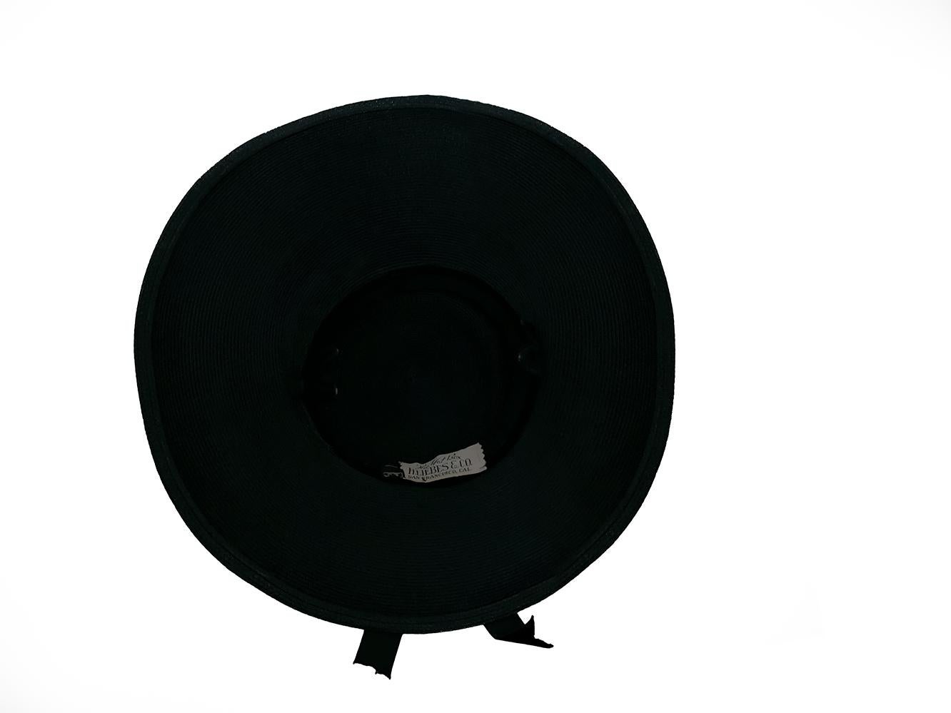 Black Summer Hat with Wide Brim Classic Straw 1