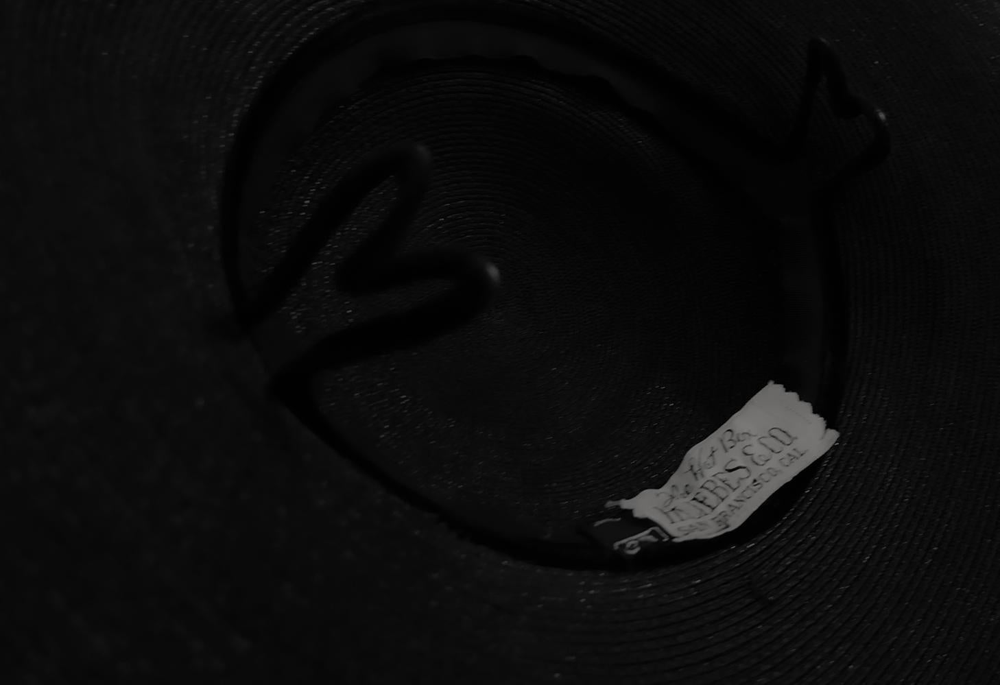 Black Summer Hat with Wide Brim Classic Straw 3