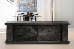 Black Sun Hole Console by Alex Turco, Sandblasted Fir & Aluminum