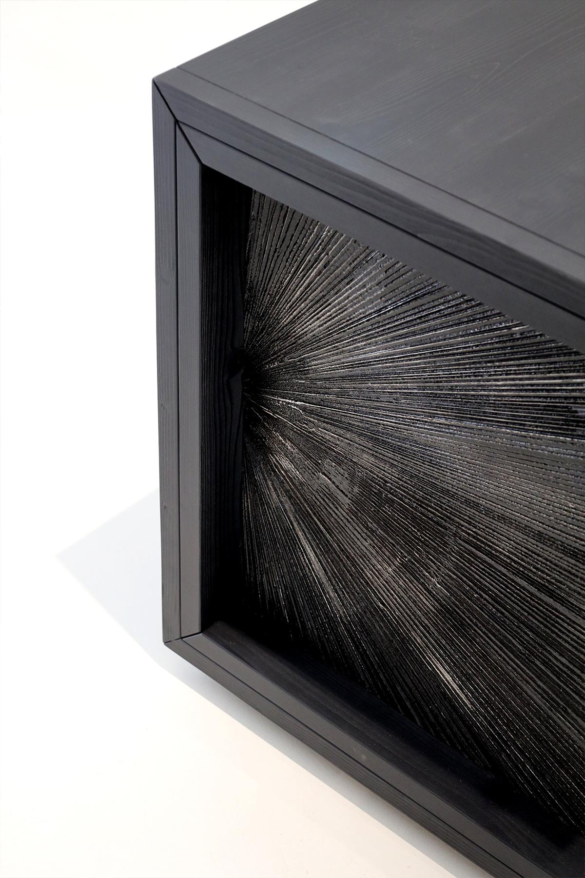 Contemporary Black Sun Hole Console For Sale