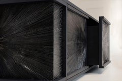 Credenza in legno di abete Black Sun Hole, Made in Italy