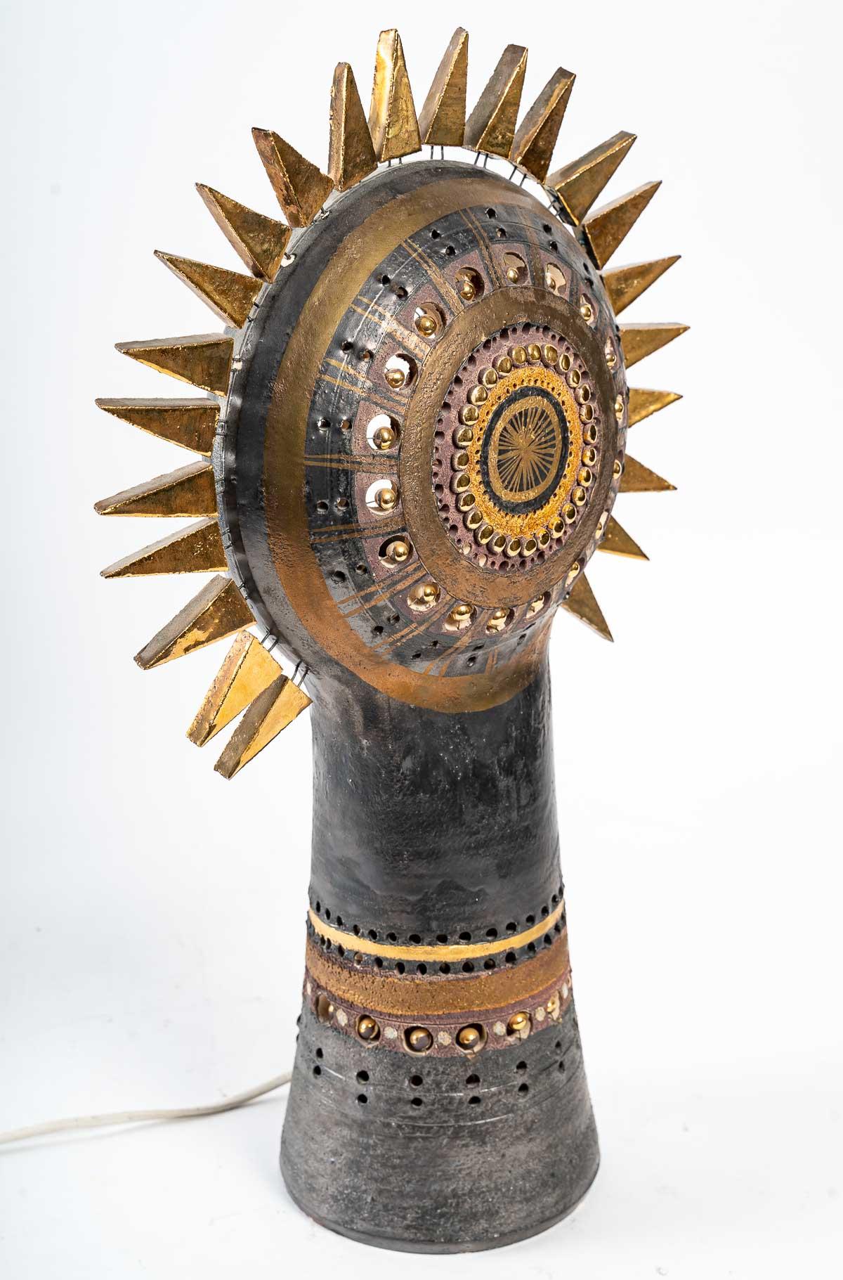 Black Sun Lamp by Georges Pelletier In Good Condition In Saint-Ouen, FR