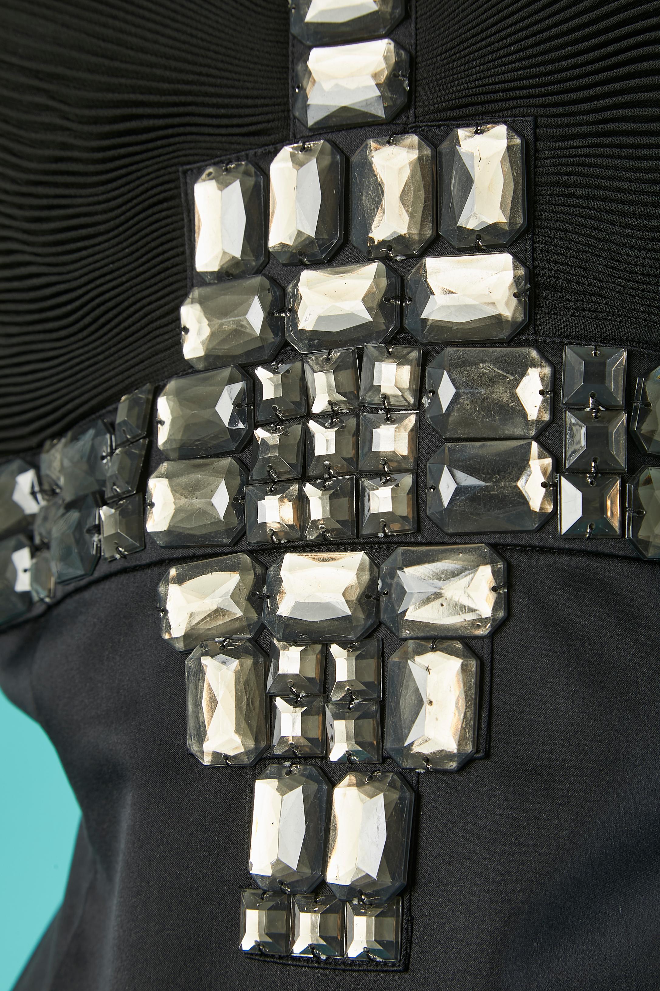 Black sun-pleat jacket and evening dress ensemble Just Cavalli For Sale 6
