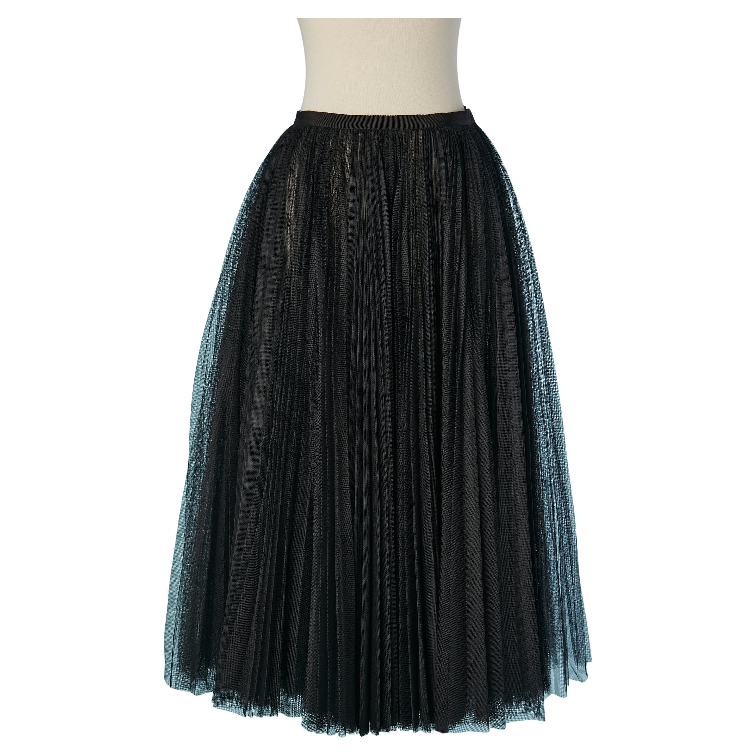 Gonna a pieghe Sunray nera CHRISTIAN DIOR