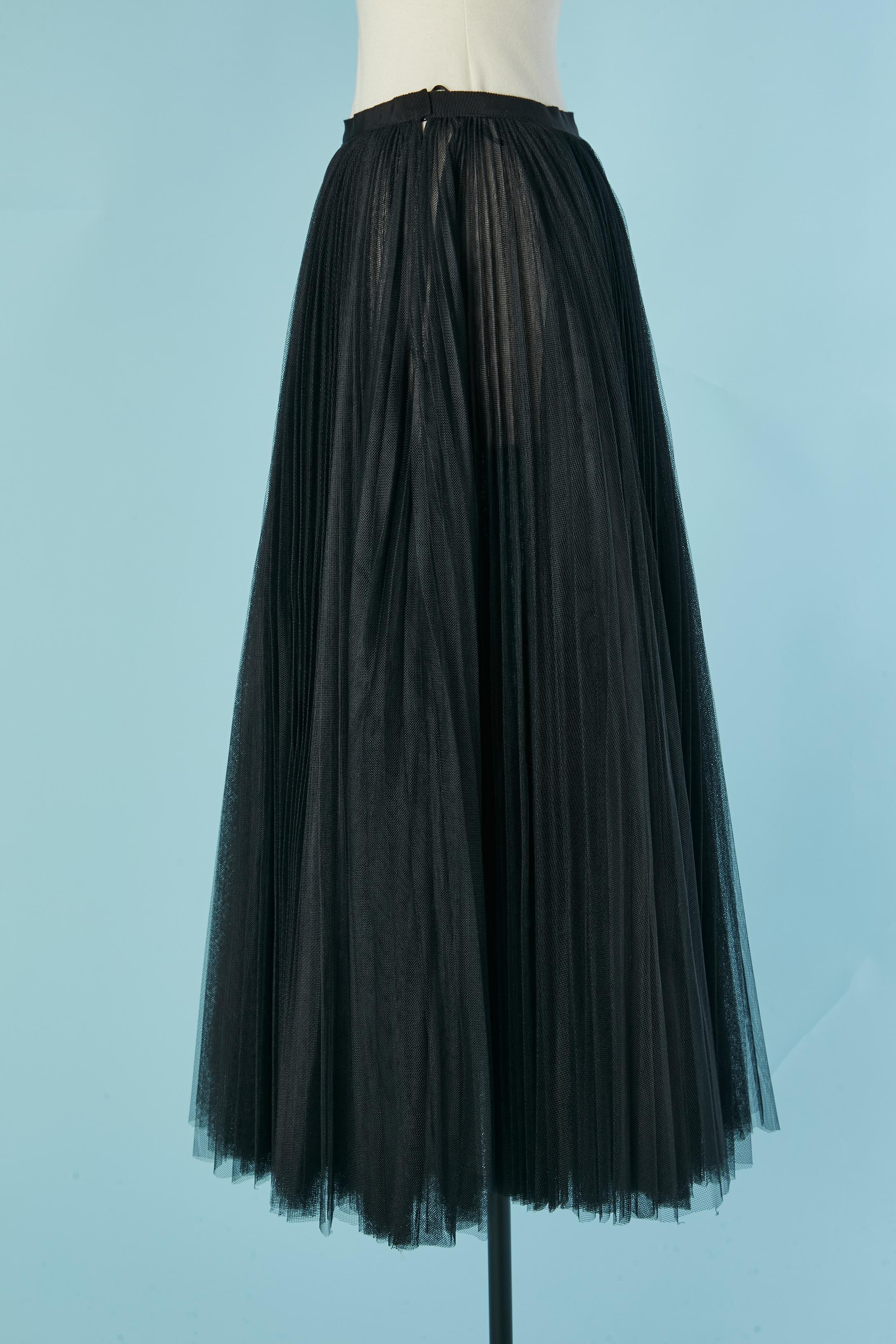 Gonna Sunray nera in tulle plissettato CHRISTIAN DIOR In condizioni Nuovo in vendita a Saint-Ouen-Sur-Seine, FR