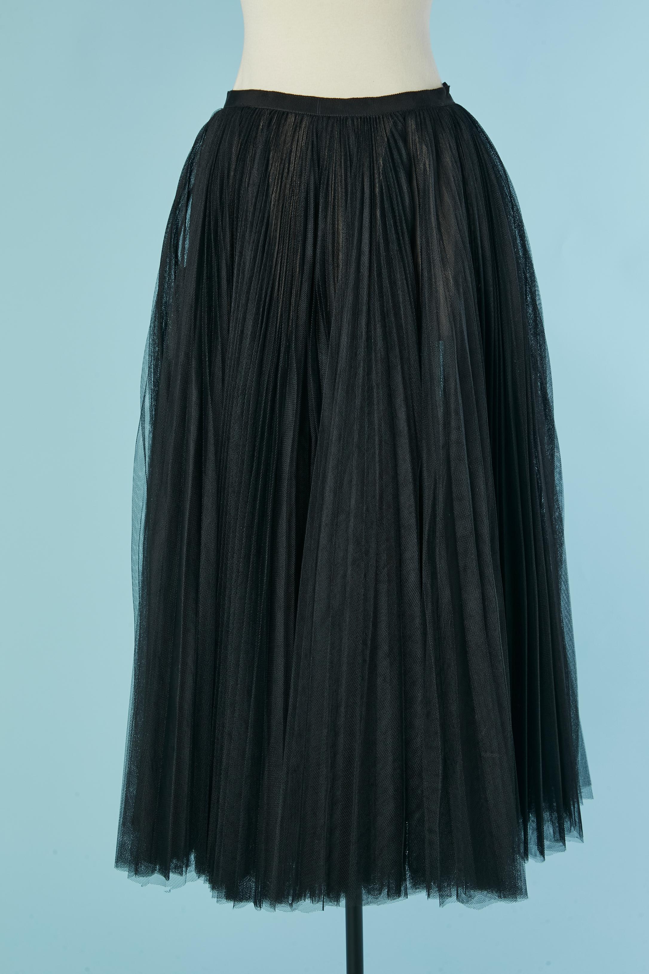 Donna Gonna Sunray nera in tulle plissettato CHRISTIAN DIOR in vendita