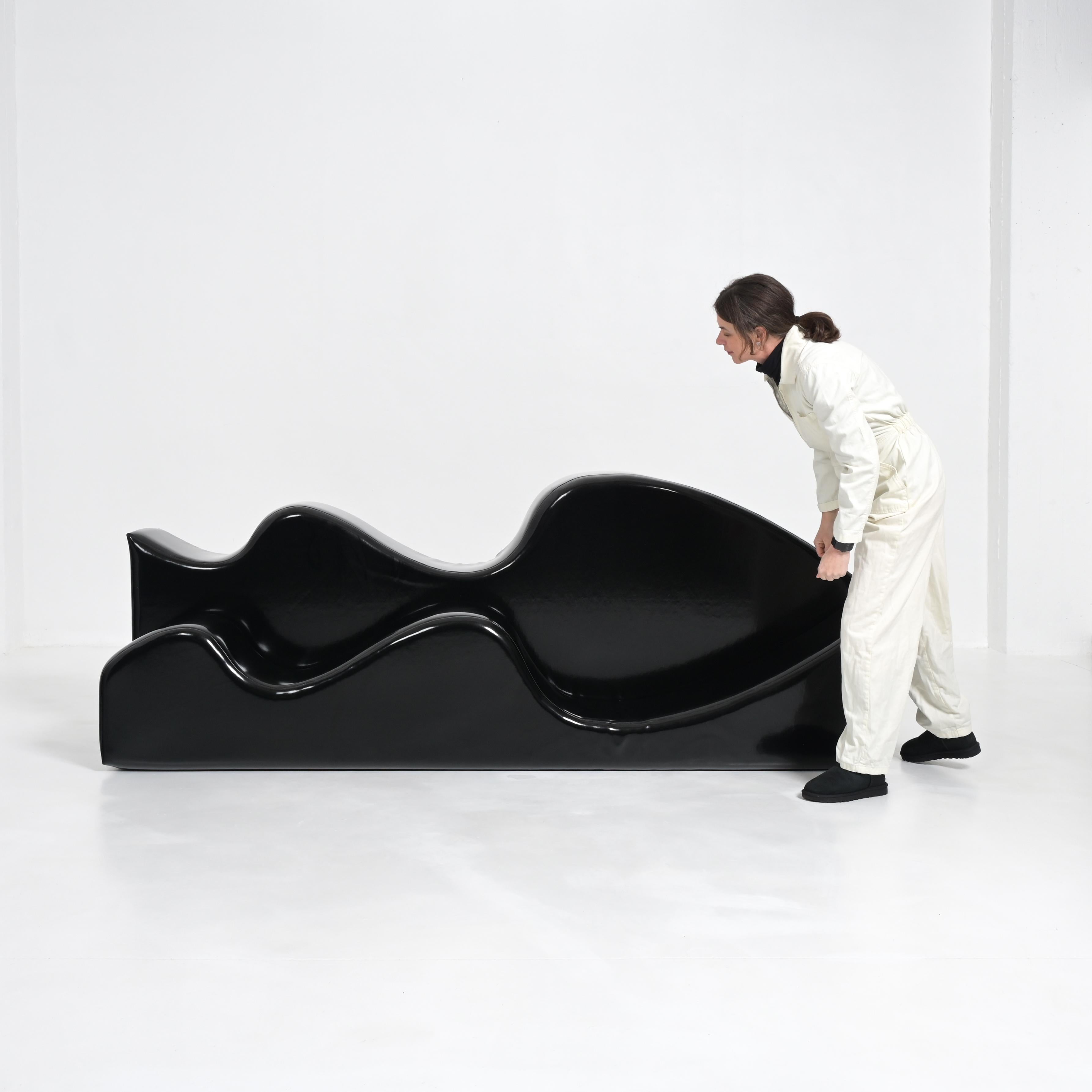 Divano Superonda nero di Archizoom Associati per Poltronova 4