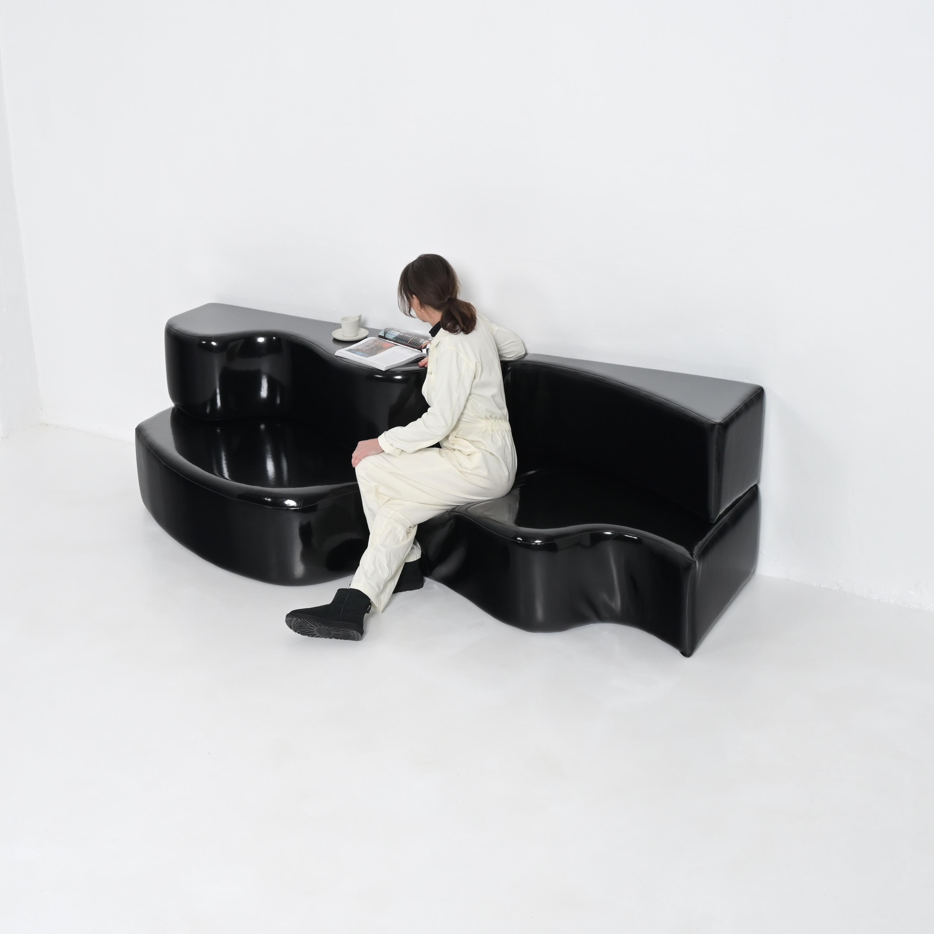 Modern Black Superonda Sofa by Archizoom Associati for Poltronova