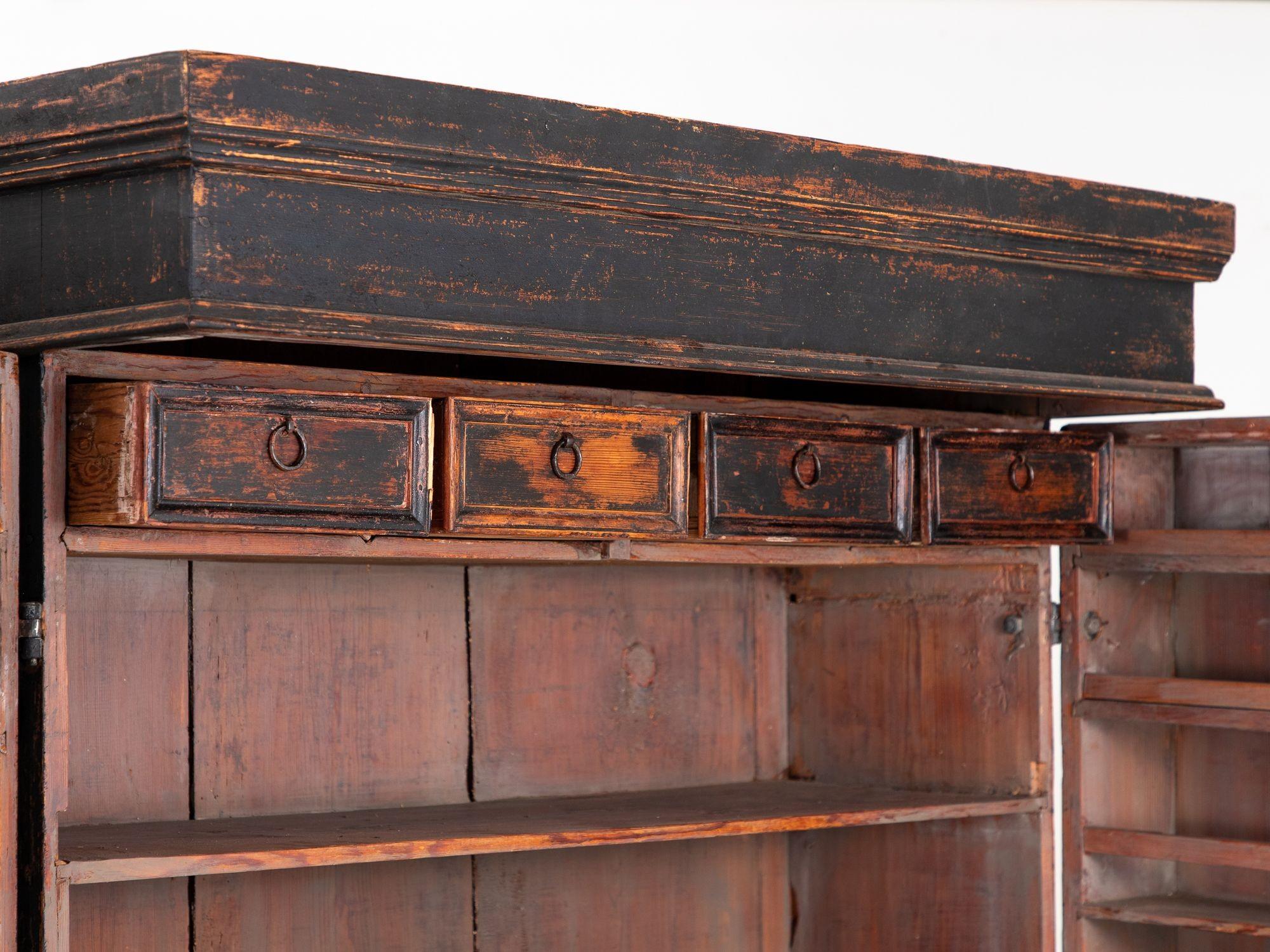 Credenza svedese nera o mobile da cucina, Svezia Fine del XVIII secolo. in vendita 4