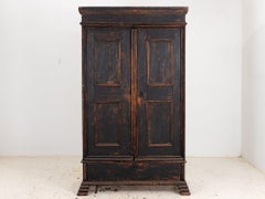 Black Swedish Cupboard or Kitchen Cabinet, Sweden Late 18th C.