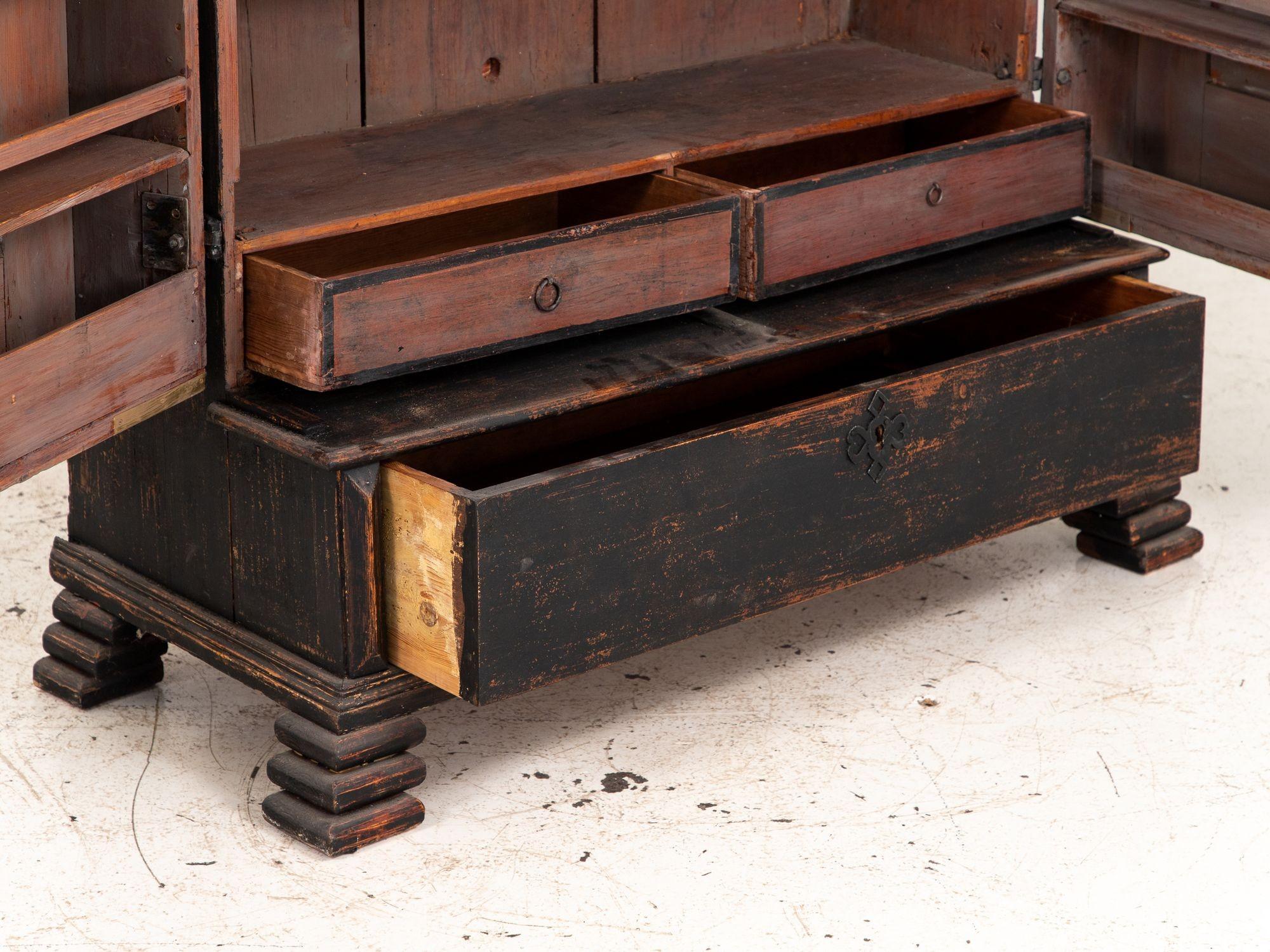 Credenza svedese nera o mobile da cucina, Svezia Fine del XVIII secolo. in vendita 3