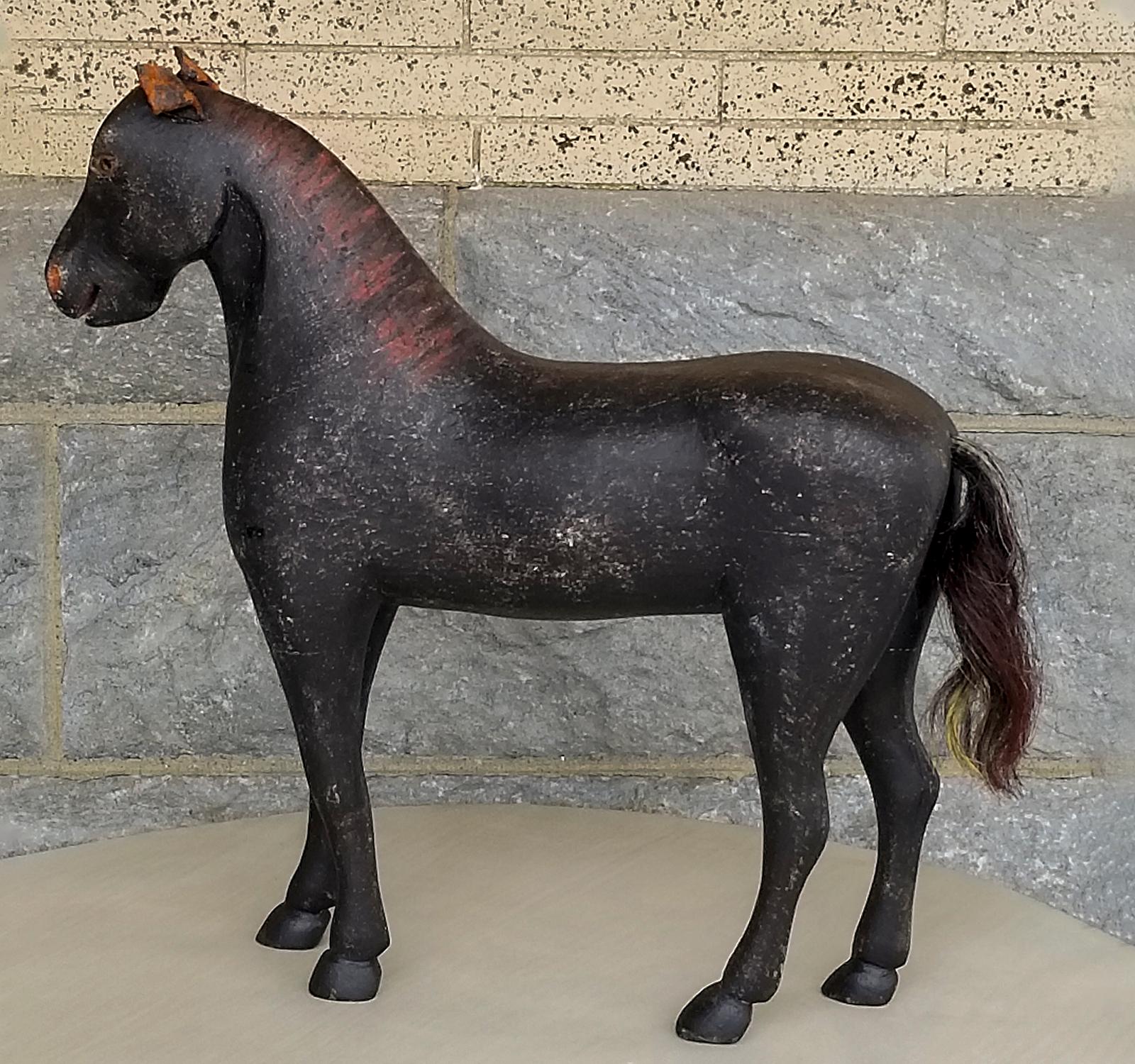 Hand-Carved Black Swedish Horse