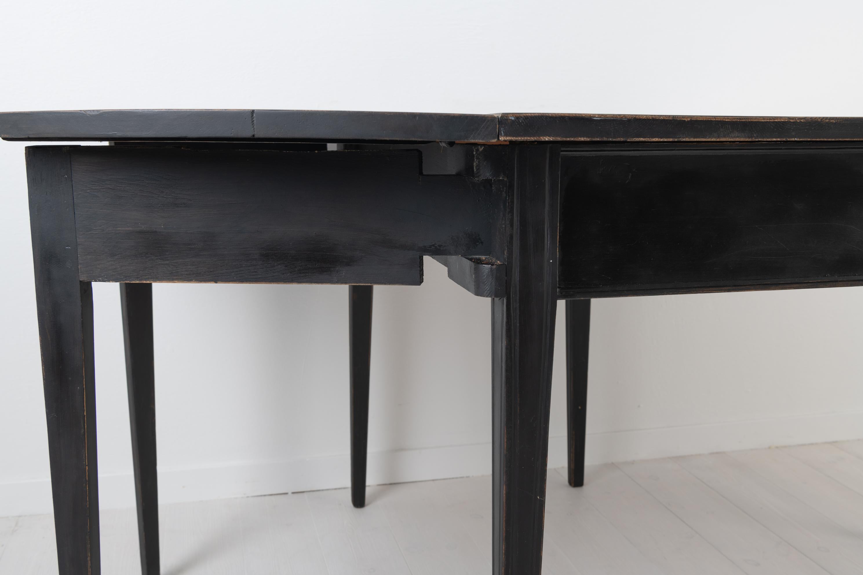 Black Swedish Neoclassical Drop Leaf Table 2