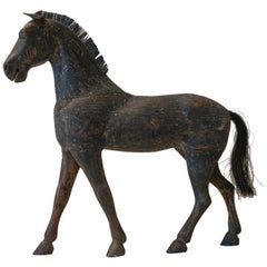 Black Swedish Toy Horse with Original Surface