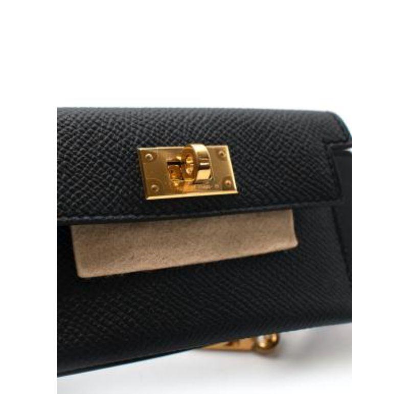 Women's Hermes Black Swift & Epsom Leather Kelly Pocket Bag Strap For Sale